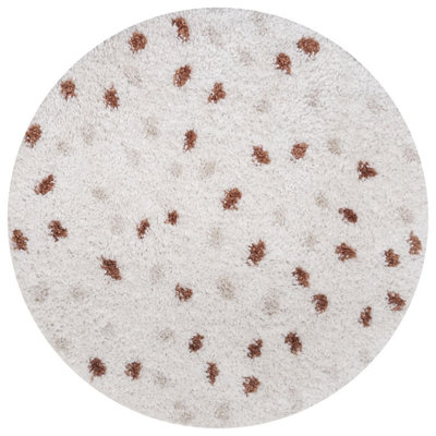 The Rugs Moodi Shaggy Light Beige/terra Biscotti Rug Runner Dots Thick High Pile For Living RoomsBedroomsHallwaysKitchens from B&Q