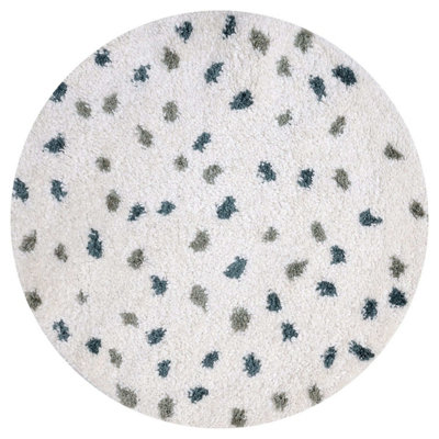 B&Q -  Moodi Shaggy Green Drizzle Rug Runner Dots Thick High Pile For Living RoomsBedroomsHallwaysKitchens