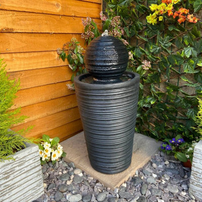 Outdoor Living UK Aurora Contemporary Solar Water Feature from B&Q