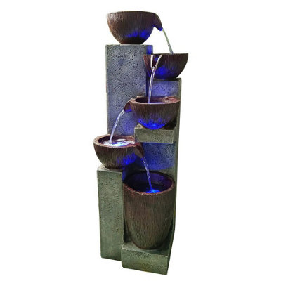 Outdoor Living UK Ignis Cascade Contemporary Mains Plugin Powered Water Feature from B&Q