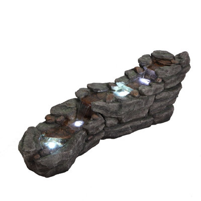 Outdoor Living UK Aqua Creations Jasper Slate River Solar Water Feature from B&Q