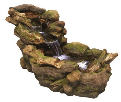 Outdoor Living UK Aqua Creations Woodland River Mains Plugin Powered Water Feature With Protective Cover from B&Q