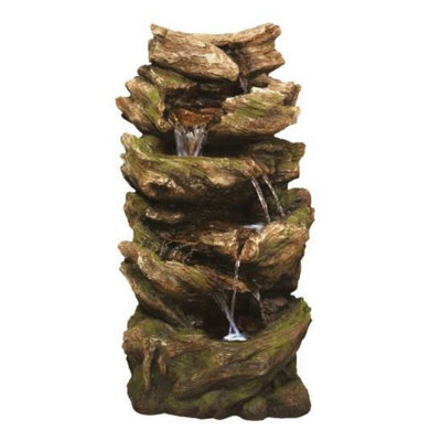 Outdoor Living UK Aqua Creations Multifall Woodland Solar Water Feature With Protective Cover from B&Q