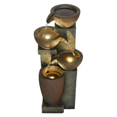 Outdoor Living Uk Aqua Creations Sandwell Pouring Bowls Mains Plugin Powered Water Feature