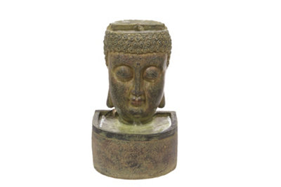 Outdoor Living UK Aqua Creations Nevada Buddha Head Mains Plugin Powered Water Feature With Protective Cover from B&Q
