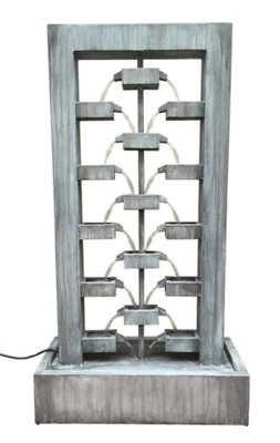 Outdoor Living UK Aqua Creations Pavia Zinc Metal Mains Plugin Powered Water Feature With Protective Cover from B&Q