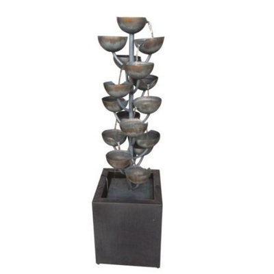 Outdoor Living UK Aqua Creations Modena Zinc Metal Mains Plugin Powered Water Feature With Protective Cover from B&Q