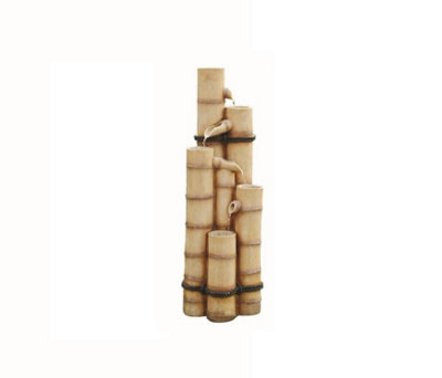 Outdoor Living UK Aqua Creations Medium Bamboo Poles Mains Plugin Powered Water Feature from B&Q