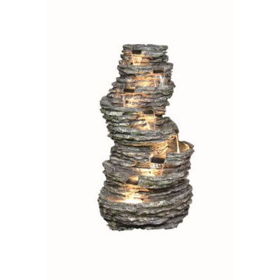 Outdoor Living UK Aqua Creations 8 Pool Rock Solar Water Feature With Protective Cover from B&Q