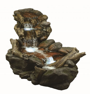 Outdoor Living UK Aqua Creations Large Boulder River Falls Mains Plugin Powered Water Feature from B&Q