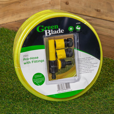 Samuel Alexander 25M Yellow Reinforced Kink Resistant Garden Hose Pipe With Connectors from B&Q