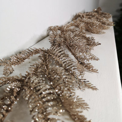 Samuel Alexander 1.8M Light Champagne Glitter Fir Christmas Garland Decoration from B&Q