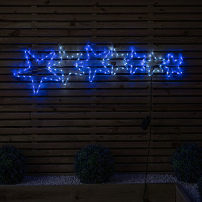 Samuel Alexander 1.2M Light Up 7 Star Christmas Silhouette Rope Light With Blue & Cool White Leds from B&Q