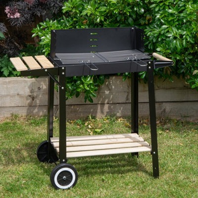 Samuel Alexander 82 X 29Cm Charcoal Bbq Grill Trolley With Shelves On Wheels from B&Q