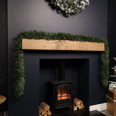 Samuel Alexander 3M X 15Cm Festive 6 Ply Chunky Green Pine Christmas Tinsel Garland Decoration from B&Q