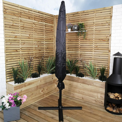 Samuel Alexander 3M Waterproof Cover For Hanging Banana Cantilever Garden Parasol In Black from B&Q