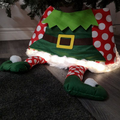 Samuel Alexander 60Cm Elf Usb Led Fabric Christmas Tree Skirt With Timer Function In Warm White from B&Q
