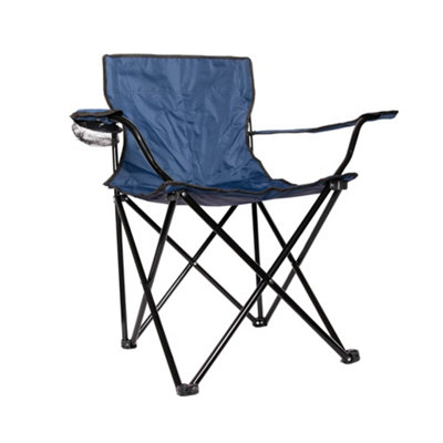 Samuel Alexander Blue Folding Canvas Camping / Festival / Outdoor Chair With Arms And Cup Holder from B&Q