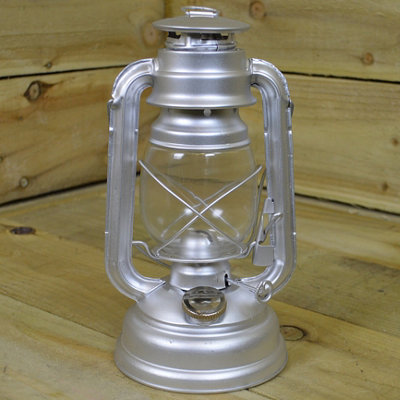 Samuel Alexander 10" Paraffin Hurricane Camping Lantern LightSilver from B&Q