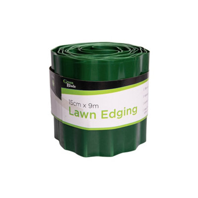 Samuel Alexander 15Cm X 9M Large Plastic Corrugated Lawn Garden Edging Border In Green from B&Q