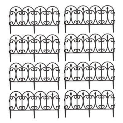 Samuel Alexander Unisex Black 23Cm Set Of 8 Ornate Decorative Garden Border Edging - Image 8