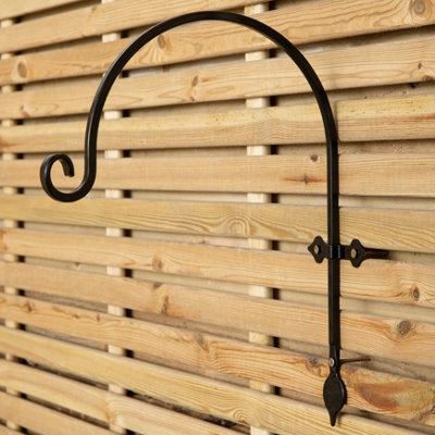 Samuel Alexander 38Cm Black Handcrafted Metal Garden Wall Bracket Hook For Hanging Baskets from B&Q