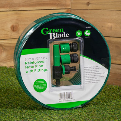 Samuel Alexander 30M Reinforced Kink Resistant Garden Hose Pipe With Connectors from B&Q