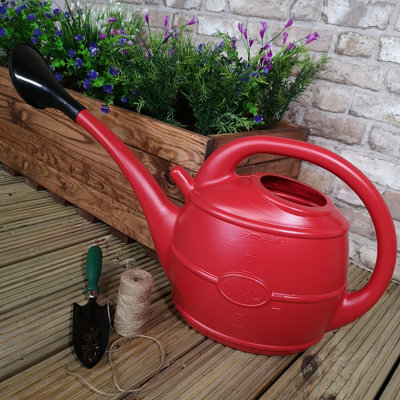 B&Q -  10L Ward Garden Watering Can With RoseRed
