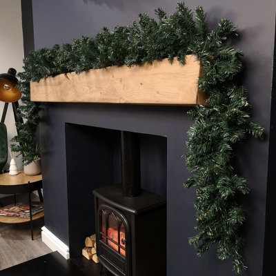 Samuel Alexander 2.7M X 25Cm Plain Green Christmas Garland With 200 Tips from B&Q