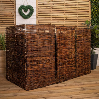 B&Q -  1.16M X 1.83M Triple Garden Patio Willow Wheelie Bin Screen Hideaway
