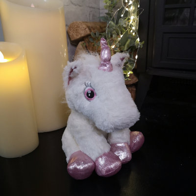 Samuel Alexander 24Cm Plush White Unicorn With Sparkly Pink Horn And Hooves from B&Q