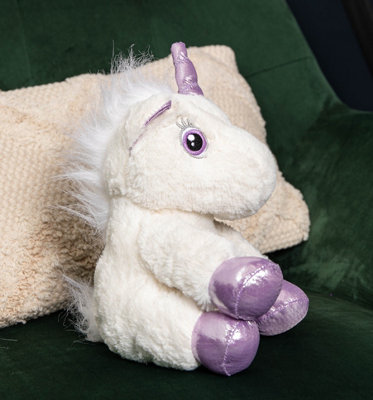 Samuel Alexander 24Cm Plush White Unicorn With Sparkly Purple Horn And Hooves from B&Q