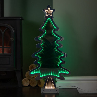 Samuel Alexander Unisex Green 60Cm Light Up Christmas Tree Infinity Decoration With Leds On Metal Base - Image 10