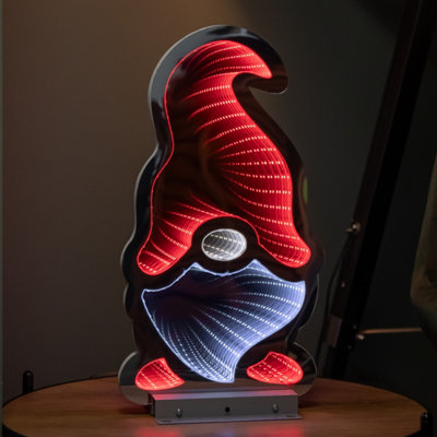 Samuel Alexander 40Cm Infinity Light Up Christmas Gonk Decoration With Red & White Leds On Metal Base from B&Q
