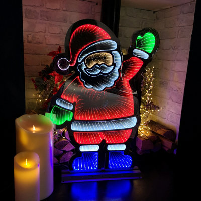 Samuel Alexander 74Cm Led Infinity Standing Santa Christmas Decoration - Neutral Santa Display - Image 9