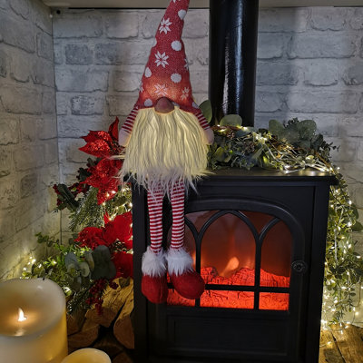 B&Q -  69Cm Battery Operated Christmas Gonk Decoration With Dangly Legs In Red