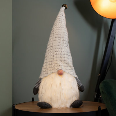 Samuel Alexander 50Cm Battery Operated Christmas Sitting Gonk Decoration In Light Grey from B&Q