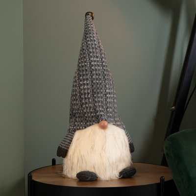 Samuel Alexander 50Cm Battery Operated Christmas Sitting Gonk Decoration In Dark Grey from B&Q