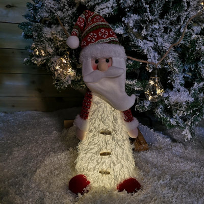 Samuel Alexander White Battery Operated Led Standing Santa Christmas Decoration 46Cm