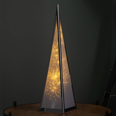 Samuel Alexander 45Cm Light Up Holographic Christmas Pyramid Decoration With Warm White Leds from B&Q