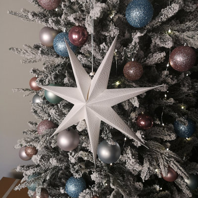 Samuel Alexander 38cm White Paper Foldable Star Christmas Decoration - Image 7