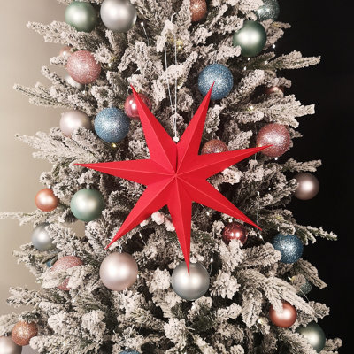 Samuel Alexander 38Cm Paper Foldable Star Christmas Decoration Red