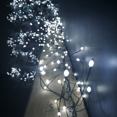 Samuel Alexander 5.4M White Leds Green Garland Wire Light Christmas Decoration With Timer from B&Q