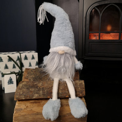 Samuel Alexander 48Cm Pastel Blue Plush Sitting Christmas Gonk With Dangly Legs Decoration from B&Q