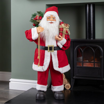 Samuel Alexander 80Cm Traditional Standing Santa Claus Christmas Decoration With Gift Sack from B&Q
