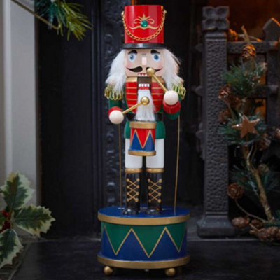 Samuel Alexander Unisex Green 30Cm Musical Christmas Drummer Wooden Nutcracker Decoration In - Image 3