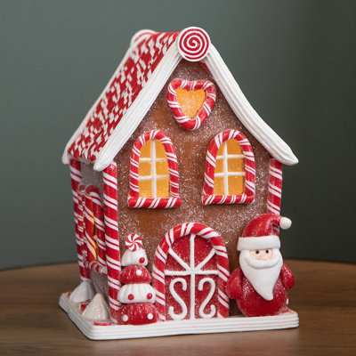 Samuel Alexander 20Cm Battery Operated Led Gingerbread Santa Candy Cabin Christmas Decoration from B&Q