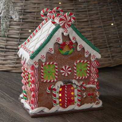 Samuel Alexander 23Cm Battery Operated Led Christmas Gingerbread Candy Chalet Decoration from B&Q