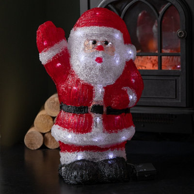 Samuel Alexander 44Cm Battery Operated Light Up Acrylic Christmas Santa Decoration With Leds from B&Q