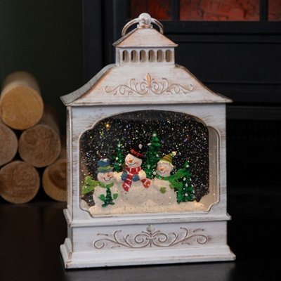 Samuel Alexander 28Cm Battery Operated Led Christmas Snowman Wonderland Lantern Decoration from B&Q